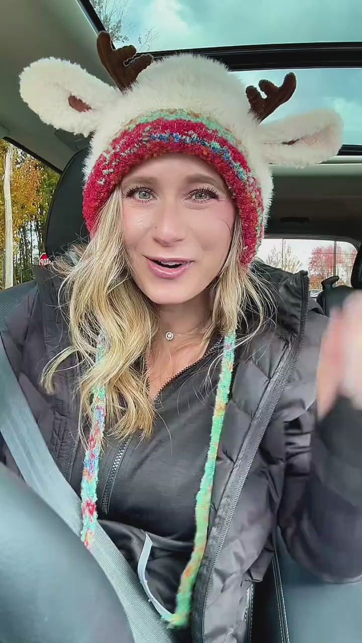 Christmas antler hat. video